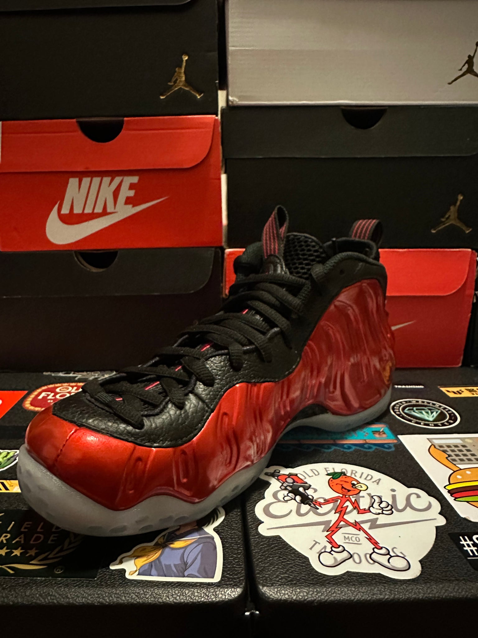 Foamposite Metallic Red