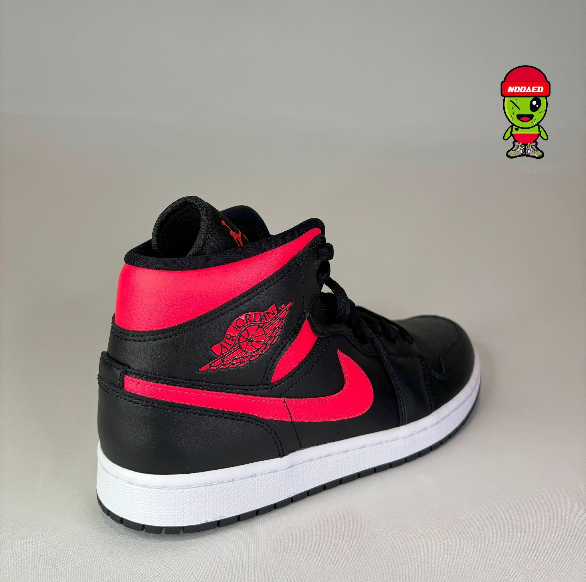 Womens Jordan 1 Mid Black Siren Red