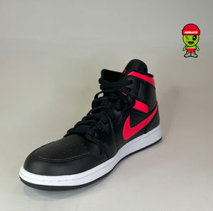 Womens Jordan 1 Mid Black Siren Red