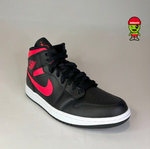 Womens Jordan 1 Mid Black Siren Red